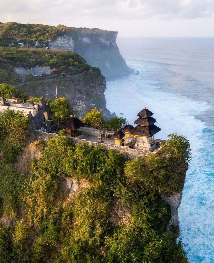 Aerial view of Uluwatu Temple at sunrise Bali Indonesia 1