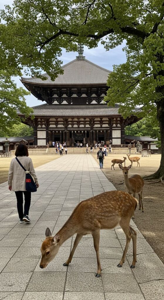 Deer and Daibutsu Exploring Todai ji Temple in Nara Japan